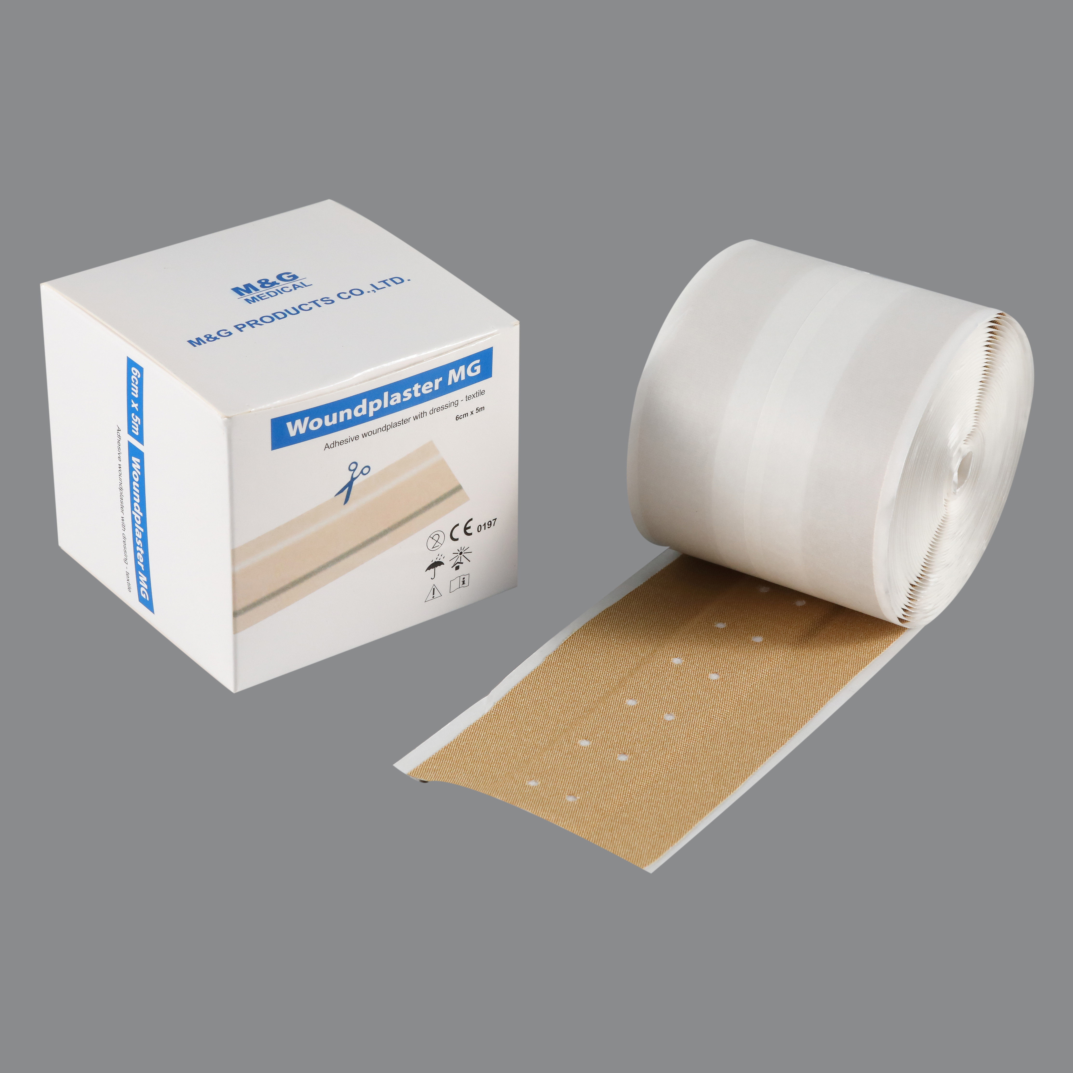 Adhesive woundplaster with dressing